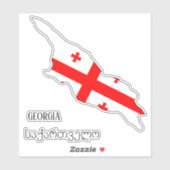 Georgische vlaggenkaart sticker (Vel)