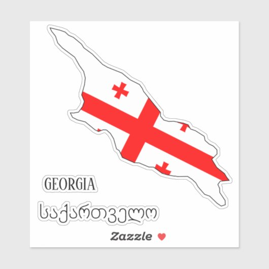 Georgische vlaggenkaart sticker (Vel)