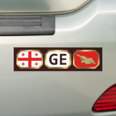 Georgische vlaggenkaartcode Bumpersticker (Op auto)