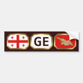 Georgische vlaggenkaartcode Bumpersticker (Voorkant)