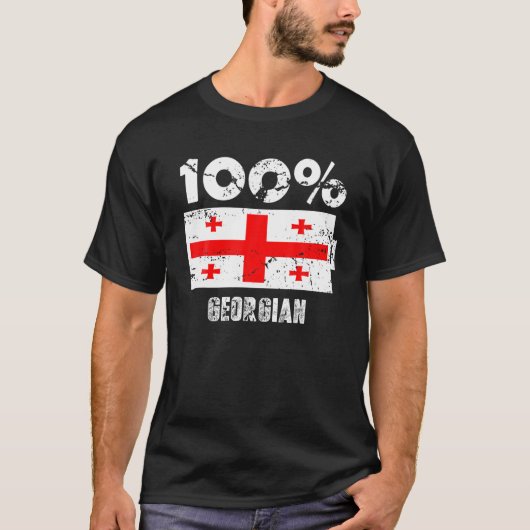 Georgische vlaggenondersteuning | 100% Georgische  T-shirt (Voorkant)