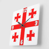 Georgische vlaggetallen Rode Kruis Vierkante Klok (Hoek)