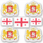Georgische wapenmantel en vlaggen sticker (Voorkant)