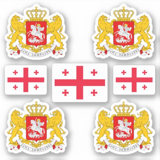 Georgische wapenmantel en vlaggen sticker (Voorkant)