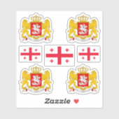 Georgische wapenmantel en vlaggen sticker (Vel)