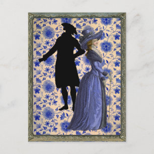 Georgoan Lady met een stok - blauw Briefkaart
