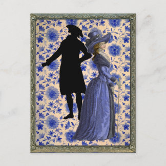 Georgoan Lady met een stok - blauw Briefkaart