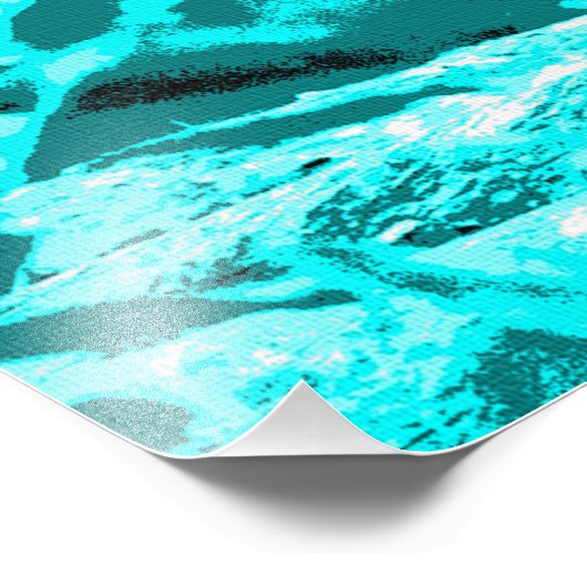 Georgous Leopard in Turquoise Foto Afdruk (Hoek)