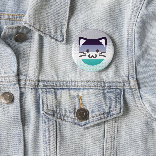 georiënteerde aroace pride kattenknop ronde button 5,7 cm (In situ)