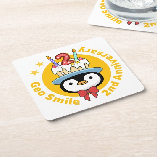 GeoSmile Paper-Onderzetter Kartonnen Onderzetters (Schuin)