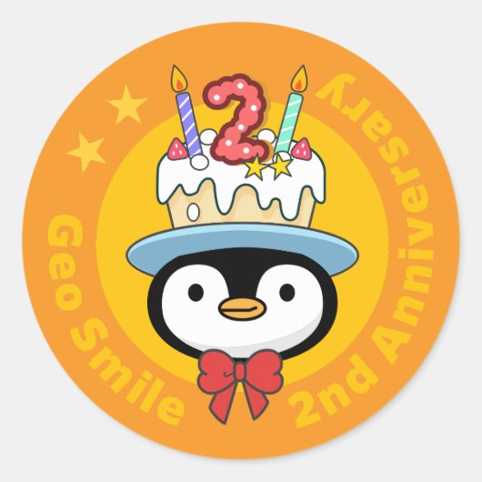 GeoSmile Ronde Sticker (Voorkant)