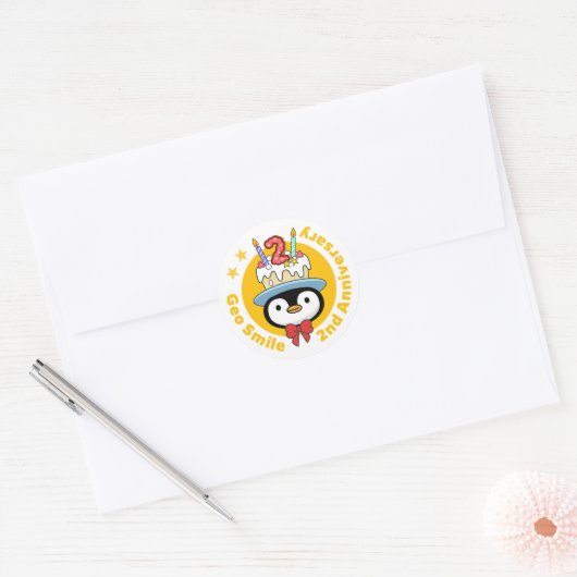 GeoSmile Ronde Sticker (Envelop)