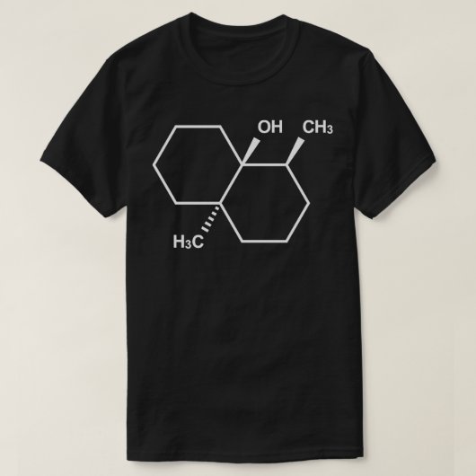 Geosmin-chemische molecuulstructuur t-shirt (Design voorkant)