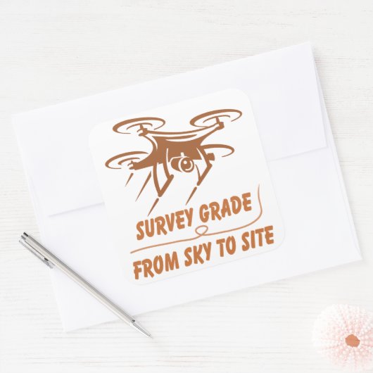 Geospatial/Surveyor-stijl Vierkante Sticker (Envelop)
