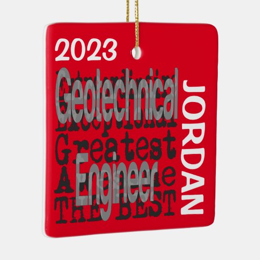 Geotechnisch ingenieur Extraordinaire CUSTOM Keramisch Ornament (Rechts)