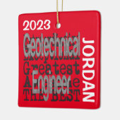 Geotechnisch ingenieur Extraordinaire CUSTOM Keramisch Ornament (Links)