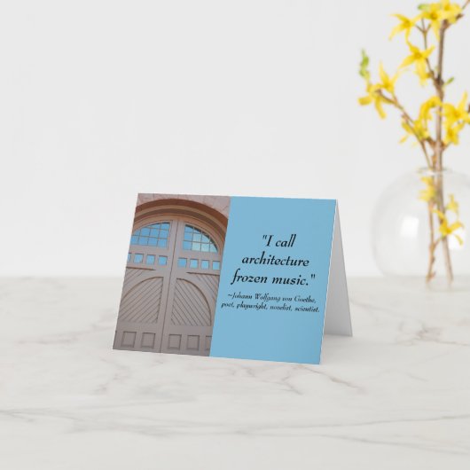 Geothe Quote Architecture Degree Kaart (Gele Bloem)