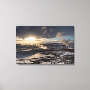Geothermisch winterlandschap canvas afdruk