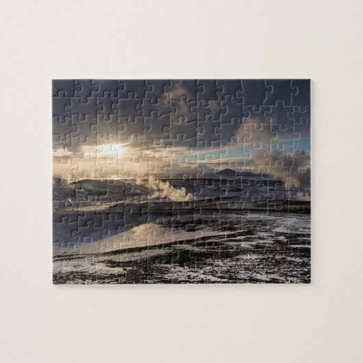 Geothermisch winterlandschap legpuzzel (Horizontaal)