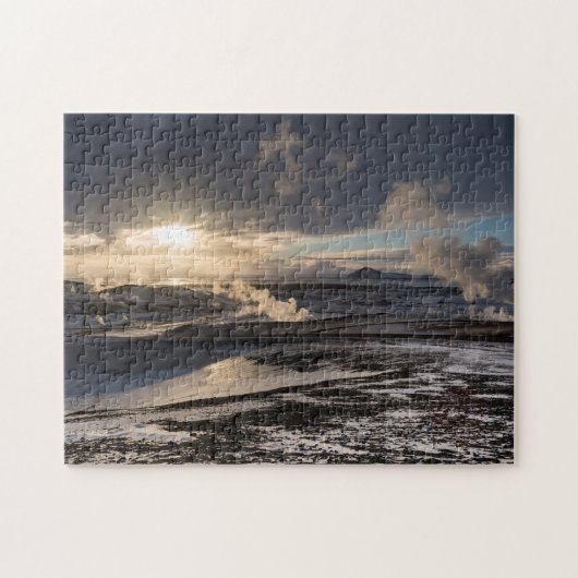 Geothermisch winterlandschap legpuzzel (Horizontaal)