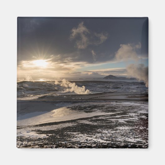 Geothermisch winterlandschap magneet (Voorkant)