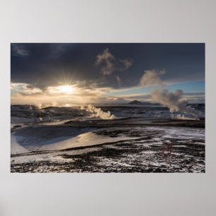 Geothermisch winterlandschap poster