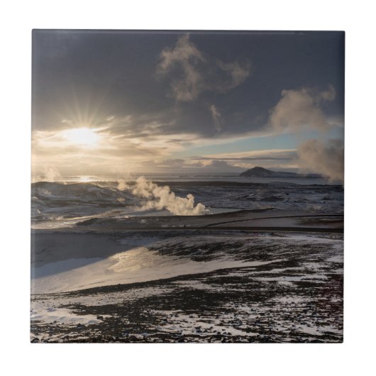 Geothermisch winterlandschap tegeltje (Voorkant)