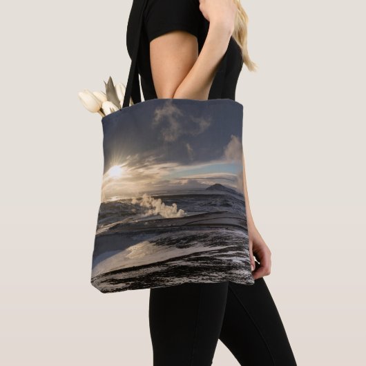 Geothermisch winterlandschap tote bag (Dichtbij)