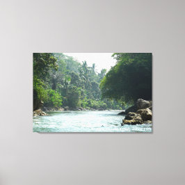 Geotoerisme Jungle Rivier Landschap Reis Foto Canvas Afdruk