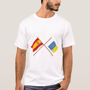 Geoverschrijdende vlaggen van Spanje en de Canaris T-shirt