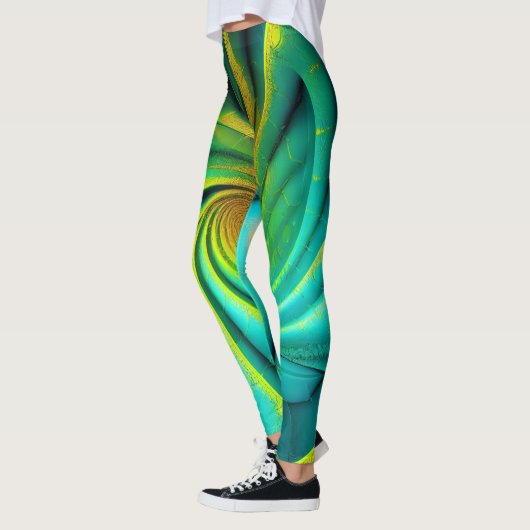 GeoVibe: Groene & Gele Fusie Leggings (Links)