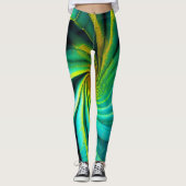 GeoVibe: Groene & Gele Fusie Leggings (Voorkant)