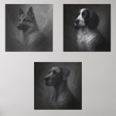 GeoWild Canine Trio – Great Dane, Spaniel & German Muurkunst Sets (Voorkant)