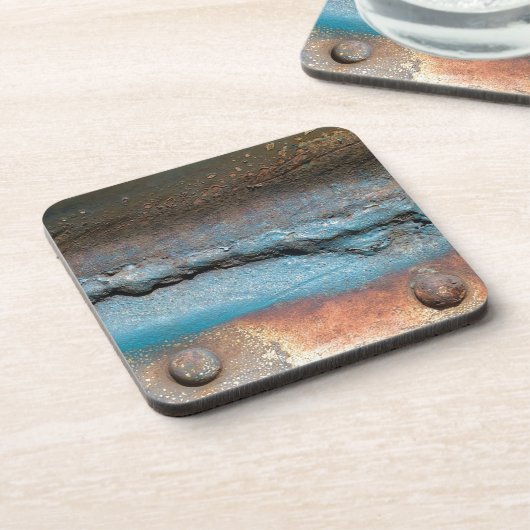 Geoxideerd metaal bier onderzetter (Linkerzijde)