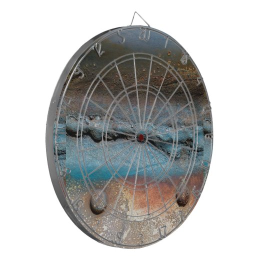 Geoxideerd metaal dartbord (Voorkant Links)