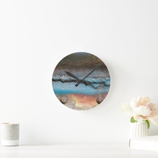 Geoxideerd metaal ronde klok (Huis)