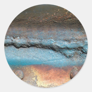 Geoxideerd metaal ronde sticker