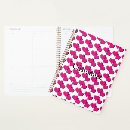 gepaarde harten patroon planner (Display)