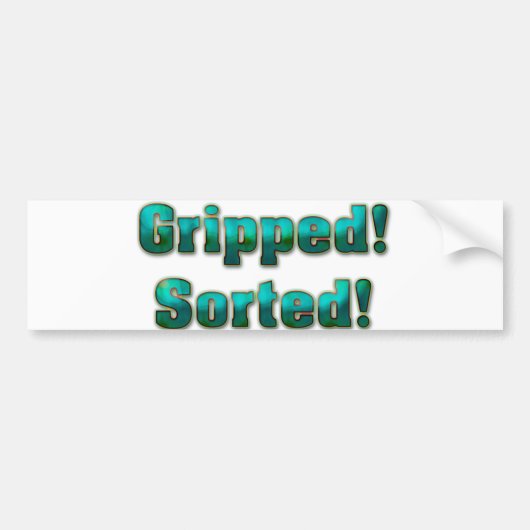 Gepakt! Gesorteerd! Bumpersticker (Voorkant)