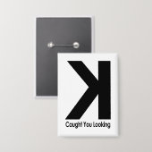 Gepakt Terwijl Je Kijkt – Grappige Baseball Pitche Button (Voorkant / Achterkant)