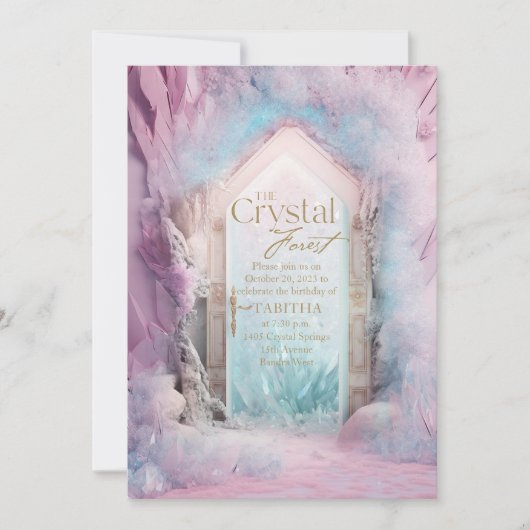 Gepantseerd Crystal Garden Magical Fantasy Birthda Kaart (Voorkant)
