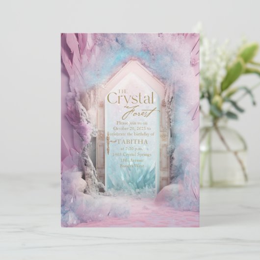 Gepantseerd Crystal Garden Magical Fantasy Birthda Kaart (Staand voorkant)