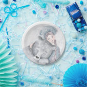 Gepantserd Beer en meisjeskerst Papieren Bordje (Feest)