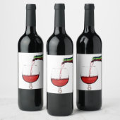 Gepantserd etiket van rode wijn (Flessen)