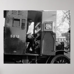 Gepantserde Auto Bestuurder Met Pistool, 1925. Ant Poster