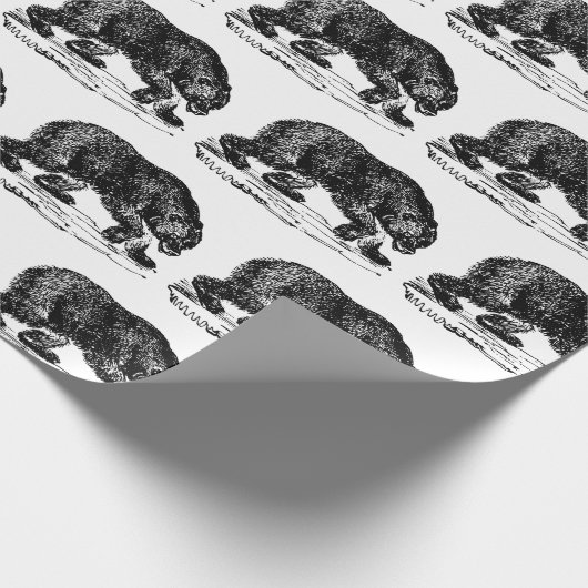 gepantserde beer cadeaupapier (Hoek)