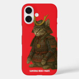 Gepantserde Cat Warrior Illustratie iPhone 16 Hoesje