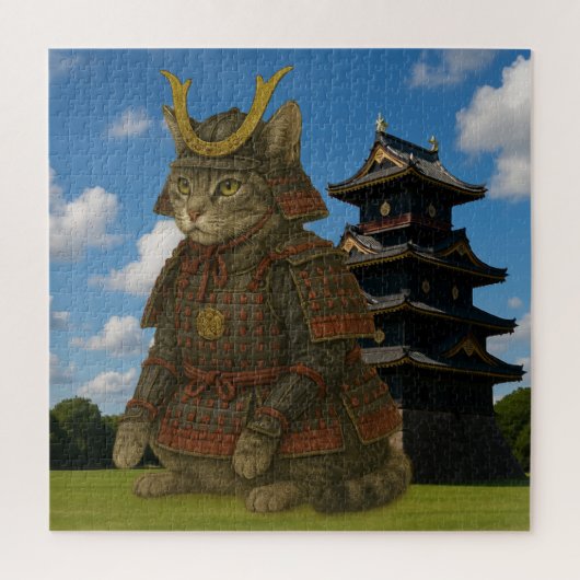Gepantserde Cat Warrior Illustratie Legpuzzel (Verticaal)