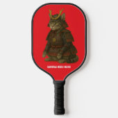 Gepantserde Cat Warrior Illustratie Pickleball Paddle (Voorkant)