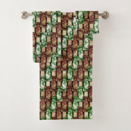 Gepantserde en gespikkelde bruine, rechthoekige st bad handdoek